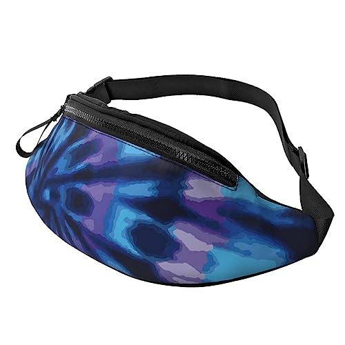 Hüfttasche mit tropischem Strand-Pflanzen-Motiv, Bauchtasche mit verstellbarem Gürtel für Männer und Frauen, Sport, Laufen, Wandern, Joggen, Lila Krawattenfarbe, Einheitsgröße von Faduni