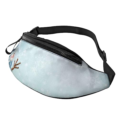 Hüfttasche mit tropischen Fischen, Bauchtasche mit verstellbarem Gürtel für Männer und Frauen, Sport, Laufen, Wandern, Joggen, Niedlicher Schneemann, Einheitsgröße von Faduni