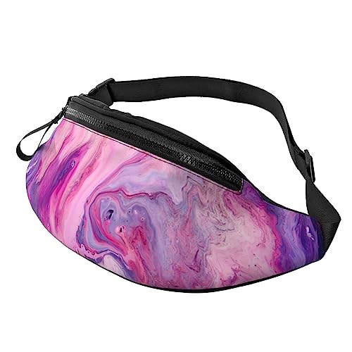 Kiwi Slice Hüfttasche Bauchtasche mit verstellbarem Gürtel für Männer Frauen Sport Laufen Wandern Joggen, Marmor, violett, bunt, Einheitsgröße von Faduni