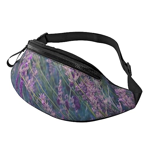 Llama Hüfttasche Bauchtasche Bauchtasche mit verstellbarem Gürtel für Männer Frauen Sport Laufen Wandern Joggen, Lavendelfeld, Violett, Einheitsgröße von Faduni