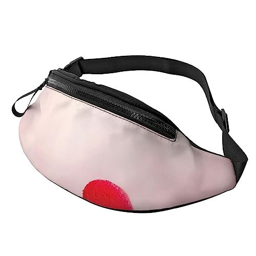 Llama Hüfttasche Bauchtasche Bauchtasche mit verstellbarem Gürtel für Männer Frauen Sport Laufen Wandern Joggen, Rotes Herz, rosa Glitzer, Einheitsgröße von Faduni