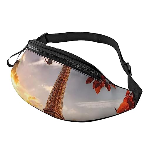 Marine Biologie Hüfttasche Bauchtasche Bauchtasche mit verstellbarem Gürtel für Männer Frauen Sport Laufen Wandern Joggen, Pariser Turm mit Herbstlaub, Einheitsgröße von Faduni