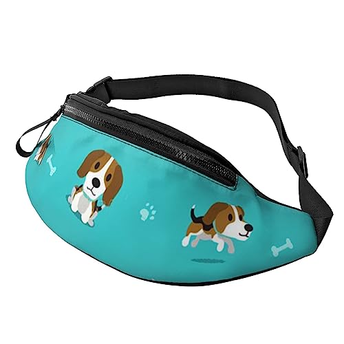 Paris Hüfttasche Bauchtasche Bauchtasche mit verstellbarem Gürtel für Männer Frauen Sport Laufen Wandern Joggen, Cartoon-Hund, Einheitsgröße von Faduni