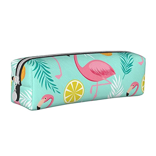 Stylisches Federmäppchen aus Leder mit Flamingo-Motiv – halten Sie Ihre Schreibwaren organisiert, Flamingo, Einheitsgröße, Taschen-Organizer von Faduni