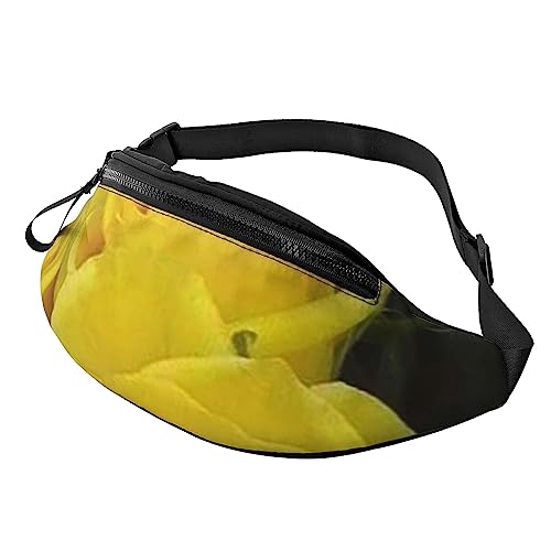 Sunflower Butterfly Sunny Hüfttasche Bauchtasche mit verstellbarem Gürtel für Männer Frauen Sport Laufen Wandern Joggen, Gelbe Rosen, Einheitsgröße von Faduni