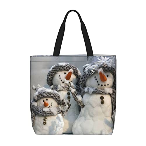 Weihnachten Ornament Gedruckt Handtaschen Für Frauen, Damen Handtasche Tote Bag Große Kapazität Damen Umhängetasche Für Shopping Schule Arbeit Business, Weihnachts-Schneemann, Einheitsgröße von Faduni