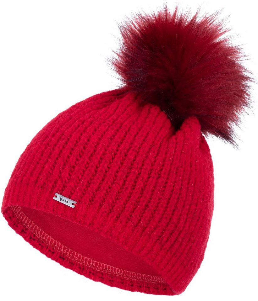 Faera Bommelmütze (1-St) Damen Wintermütze gefüttert Glitzer Winter Beanie Strickmütze von Faera