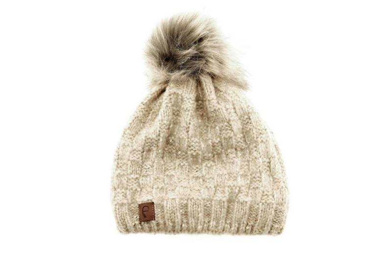 Faera Bommelmütze Mütze zum Warmhalten im Herbst oder Winter Bommel-Mütze mit Perlen von Faera