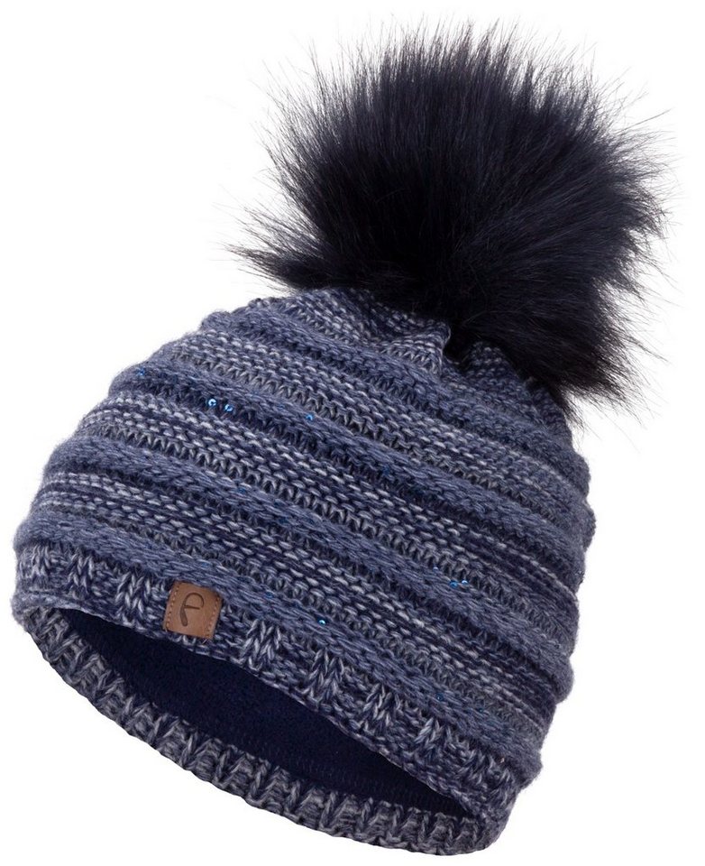 Faera Bommelmütze Wintermütze Damen Bommelmütze Mütze Beanie Haube gefüttert Strickmütze von Faera