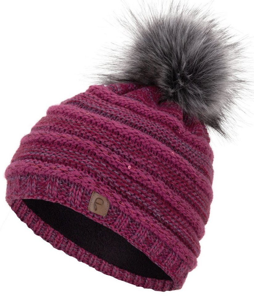 Faera Bommelmütze Wintermütze Damen Bommelmütze Mütze Beanie Haube gefüttert Strickmütze von Faera