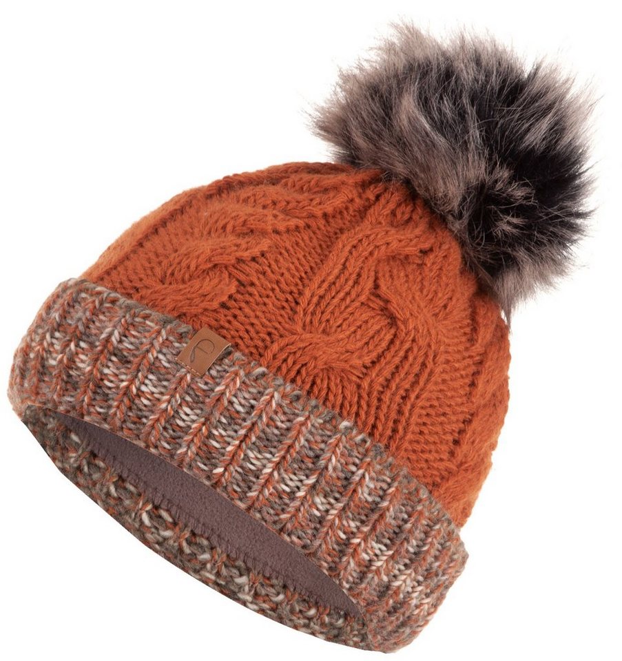 Faera Bommelmütze Wintermütze Damen Herren Beanie Mütze Haube gefüttert Strickmütze Bommelmütze von Faera