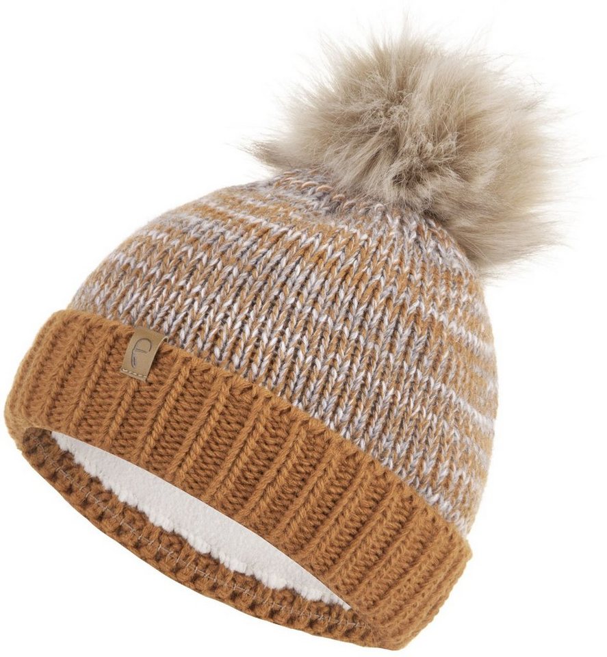 Faera Bommelmütze Wintermütze Damen Herren Beanie Mütze Haube gefüttert Strickmütze Bommelmütze von Faera