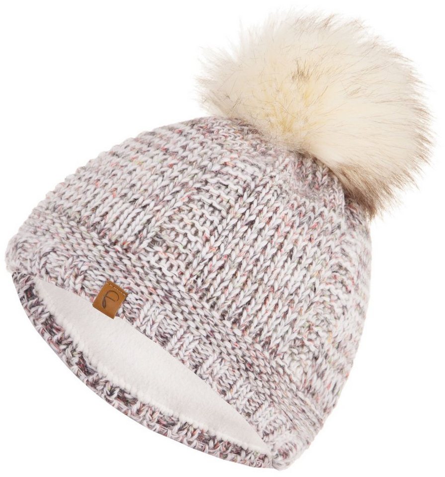 Faera Bommelmütze Wintermütze Damen Herren Beanie Mütze Haube gefüttert Strickmütze Bommelmütze von Faera