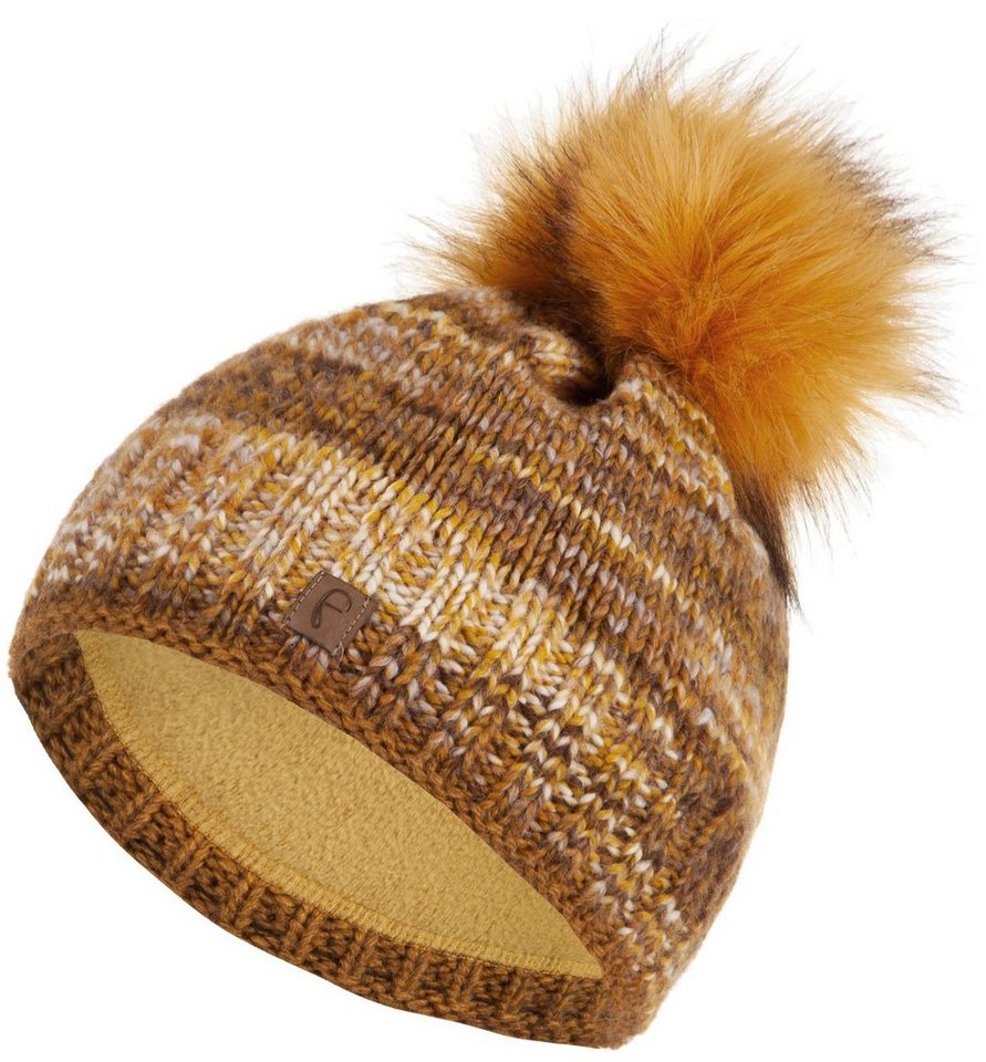 Faera Bommelmütze Wintermütze Damen Winter Mütze Beanie Haube gefüttert Strickmütze von Faera