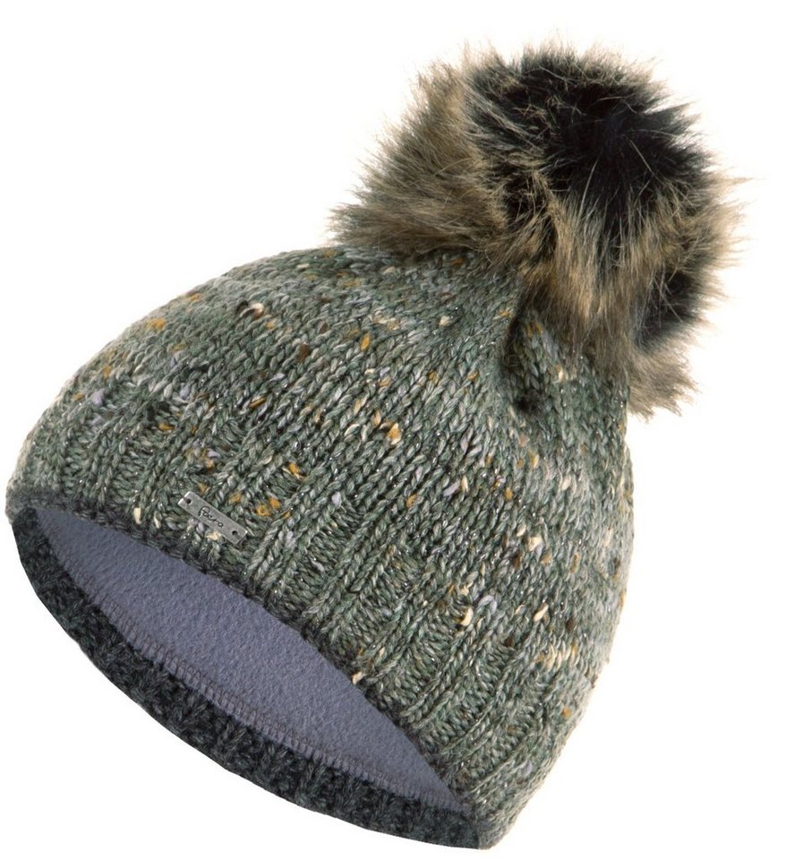 Faera Bommelmütze Wintermütze Damen Winter Mütze Beanie Haube gefüttert Strickmütze von Faera