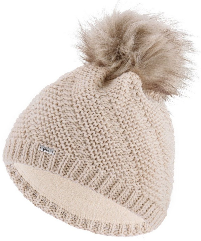 Faera Bommelmütze Wintermütze Damen Herren Mütze Beanie Haube gefüttert Strickmütze von Faera