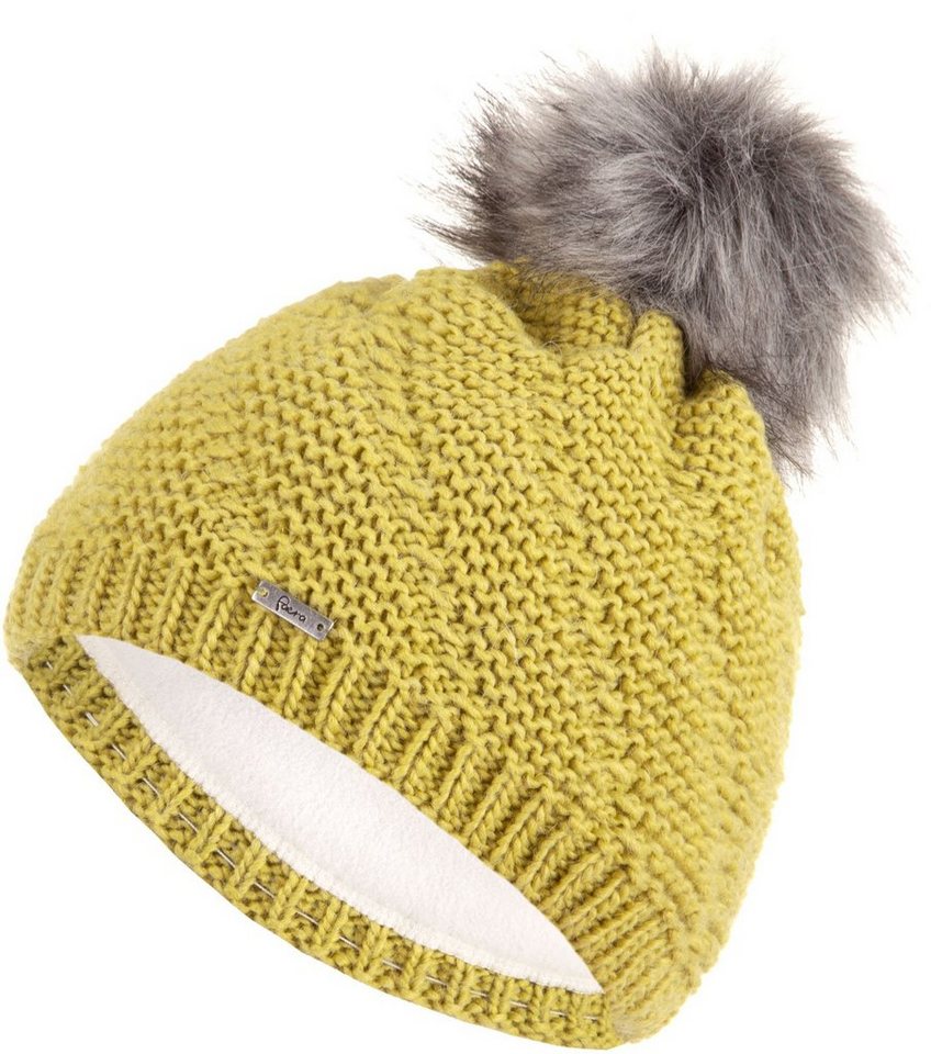 Faera Bommelmütze Wintermütze Damen Mütze Beanie Winter Haube gefüttert Strickmütze von Faera