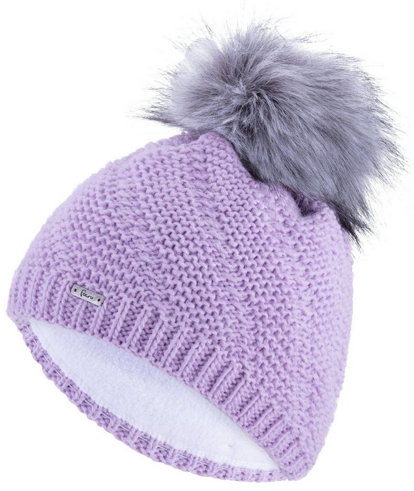 Faera Bommelmütze Wintermütze Damen Herren Mütze Beanie Haube gefüttert Strickmütze von Faera