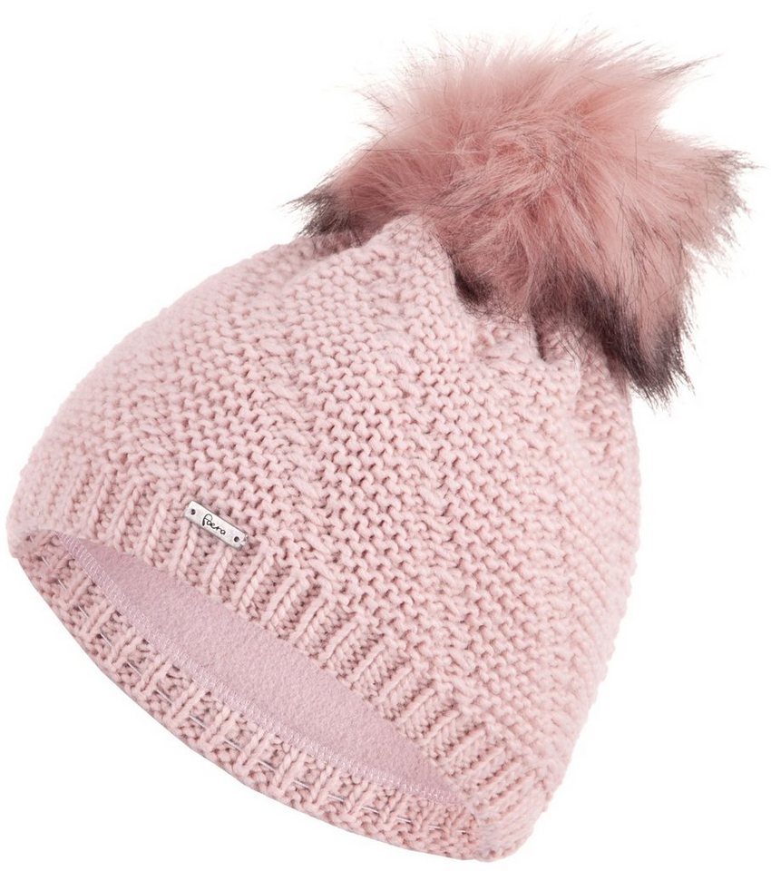 Faera Bommelmütze Wintermütze Damen Mütze Beanie Winter Haube gefüttert Strickmütze von Faera