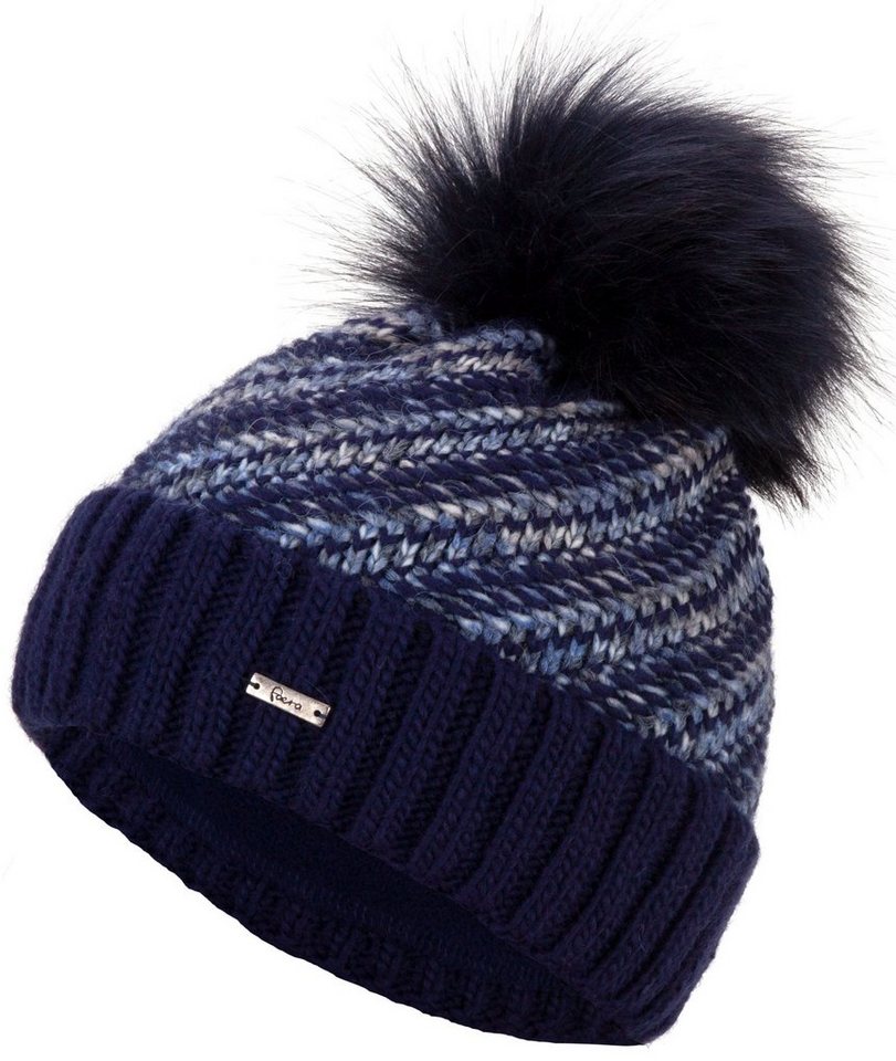 Faera Bommelmütze Wintermütze Damen Winter Mütze Beanie Haube gefüttert Strickmütze von Faera