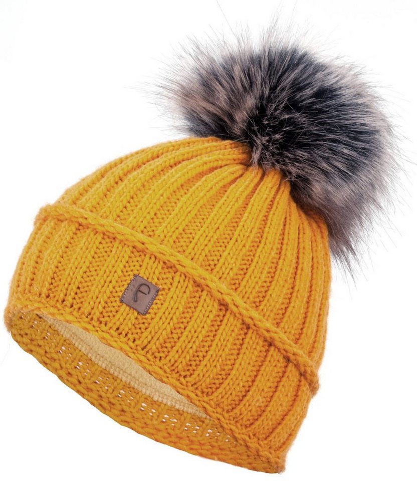 Faera Bommelmütze Gefütterte Wintermütze Damen Herren Mütze Beanie Haube Strickmütze von Faera