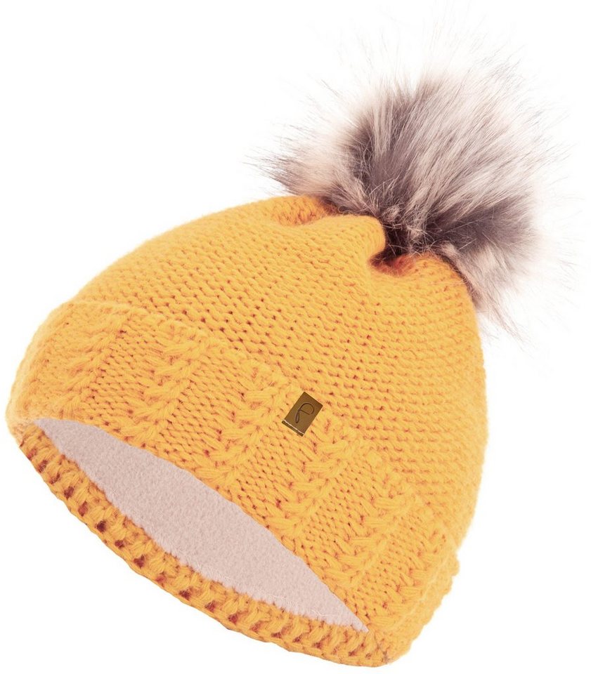 Faera Bommelmütze Wintermütze Damen Winter Mütze Beanie Haube gefüttert Strickmütze von Faera