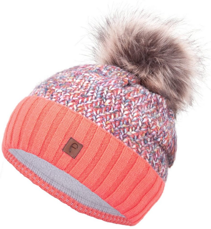 Faera Bommelmütze Wintermütze Damen Winter Mütze Beanie Haube gefüttert Strickmütze von Faera