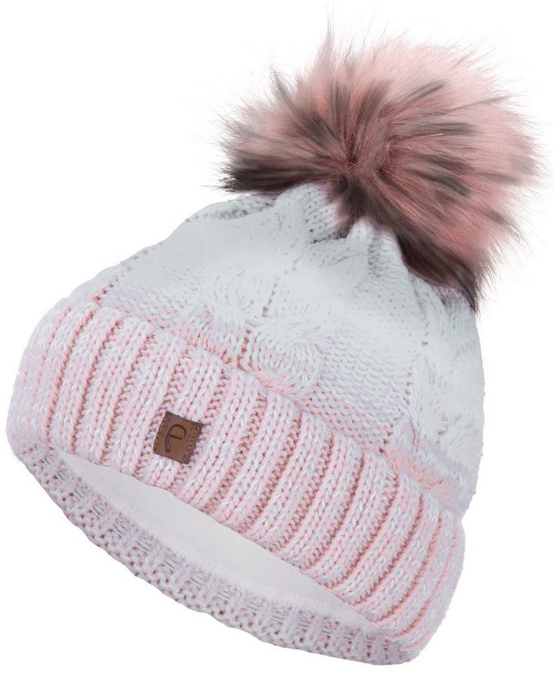 Faera Bommelmütze Wintermütze Damen Winter Mütze Beanie Haube gefüttert Strickmütze von Faera