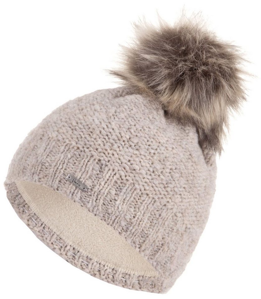 Faera Bommelmütze Wintermütze Damen Mütze Beanie Haube gefüttert Strickmütze Winter von Faera