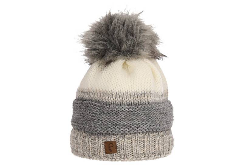 Faera Bommelmütze Wintermütze warm Kunstfell Strick-Mütze Beanie-Mütze Damen Herren von Faera