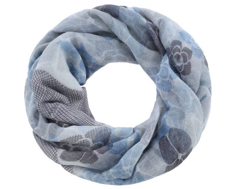 Faera Loop, Damen Schal Blumenmuster Blüten weich und leicht Damen Loop Rundschal von Faera