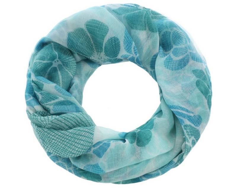 Faera Loop, Damen Schal Blumenmuster Blüten weich und leicht Damen Loop Rundschal von Faera
