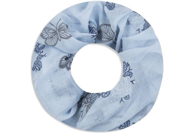 Faera Loop, Damen Schal Schmetterling und Rosen weich und leicht Loop Rundschal von Faera