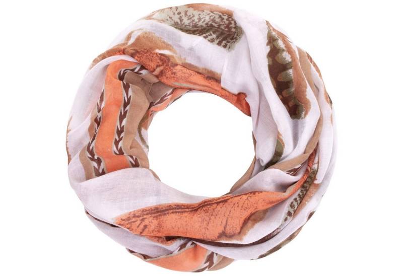 Faera Loop, Damen Schal gemalte Federn weich und leicht Damen Loop Rundschal von Faera