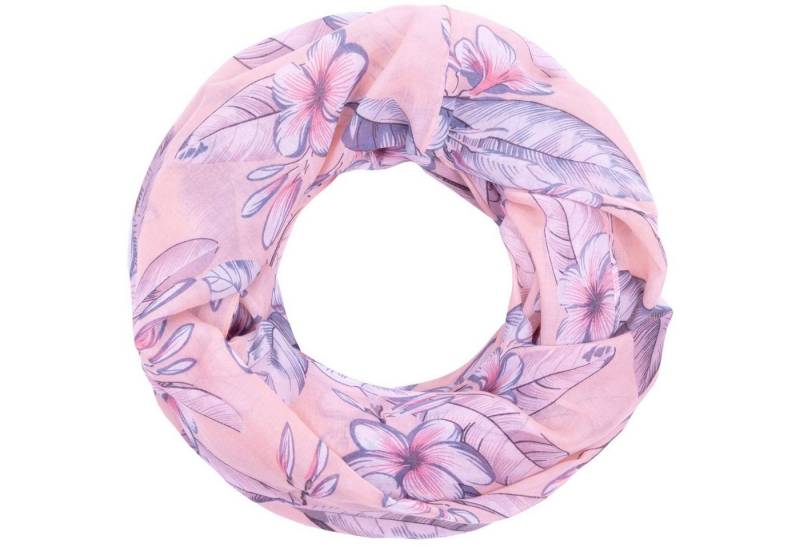 Faera Loop, Damen Schal mit tropischen Blüten weich und leicht Loop Rundschal von Faera