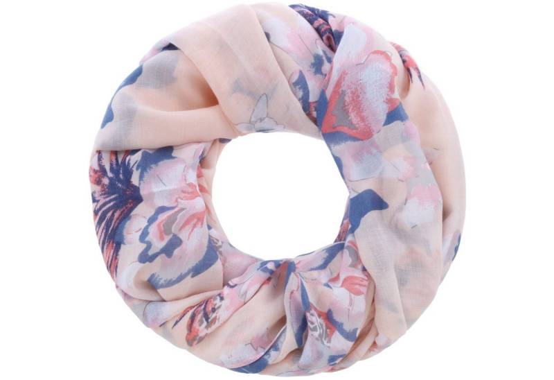 Faera Loop, Damen Schal mit tropischen Blumen weich und leicht Loop Rundschal von Faera