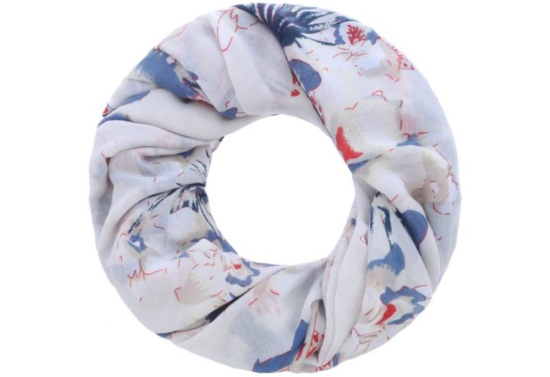Faera Loop, Damen Schal mit tropischen Blumen weich und leicht Loop Rundschal von Faera