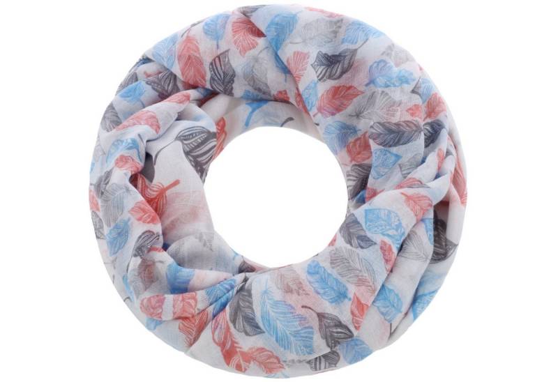 Faera Loop, Damen Schal verspielte Federn weich und leicht Loop Rundschal von Faera