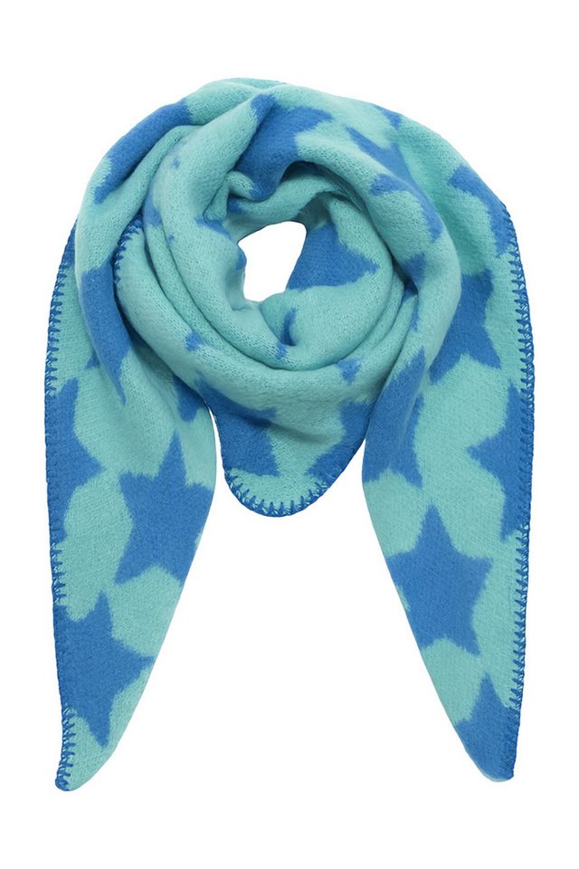 Faera Modeschal Flauschig mit Kontrastnaht, (1-St), 9428 in Blau von Faera