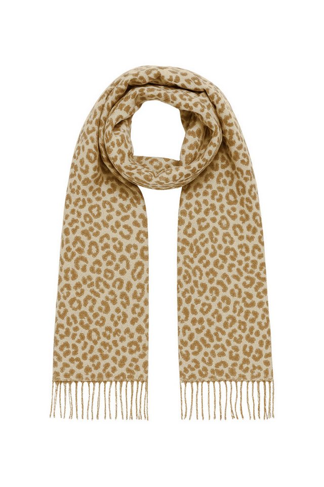 Faera Modeschal Leopardenmuster weicher Griff mit Fransen leicht wärmend, (1-St), 9464 in Camel von Faera