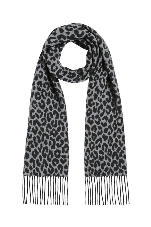 Faera Modeschal Leopardenmuster weicher Griff mit Fransen leicht wärmend, (1-St), 9464 in Schwarz von Faera