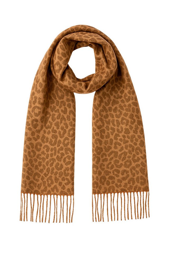 Faera Modeschal Leopardenmuster weicher Griff mit Fransen leicht wärmend, (1-St), 9464 in Taupe von Faera