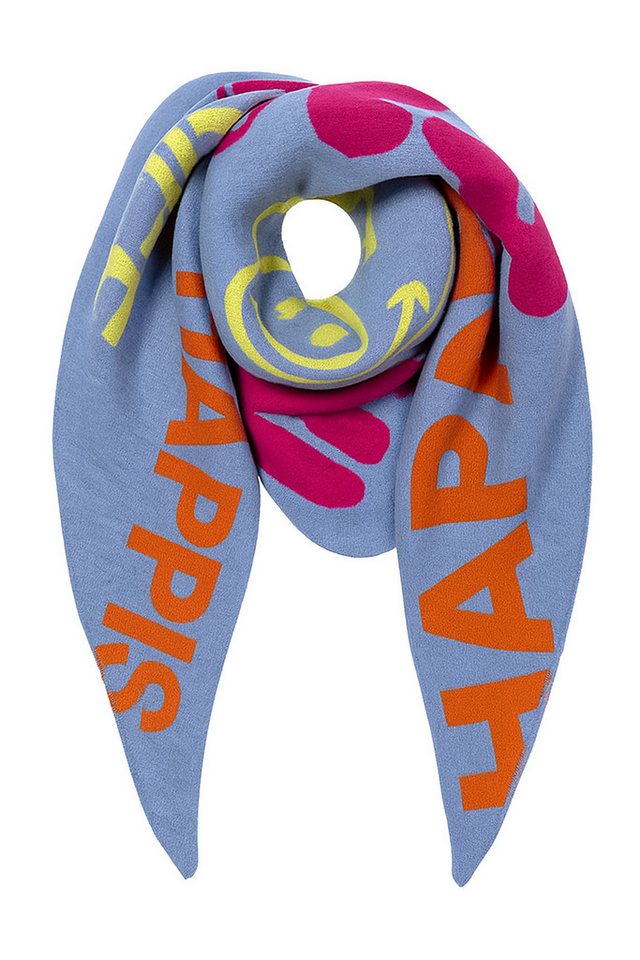 Faera Modeschal Positive Vibes Smiley, (1-St), 9431 in Blau von Faera