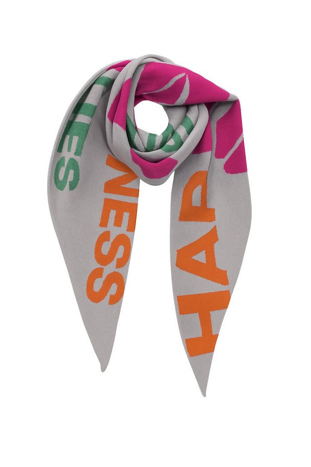 Faera Modeschal Positive Vibes Smiley, (1-St), 9431 in Grau von Faera