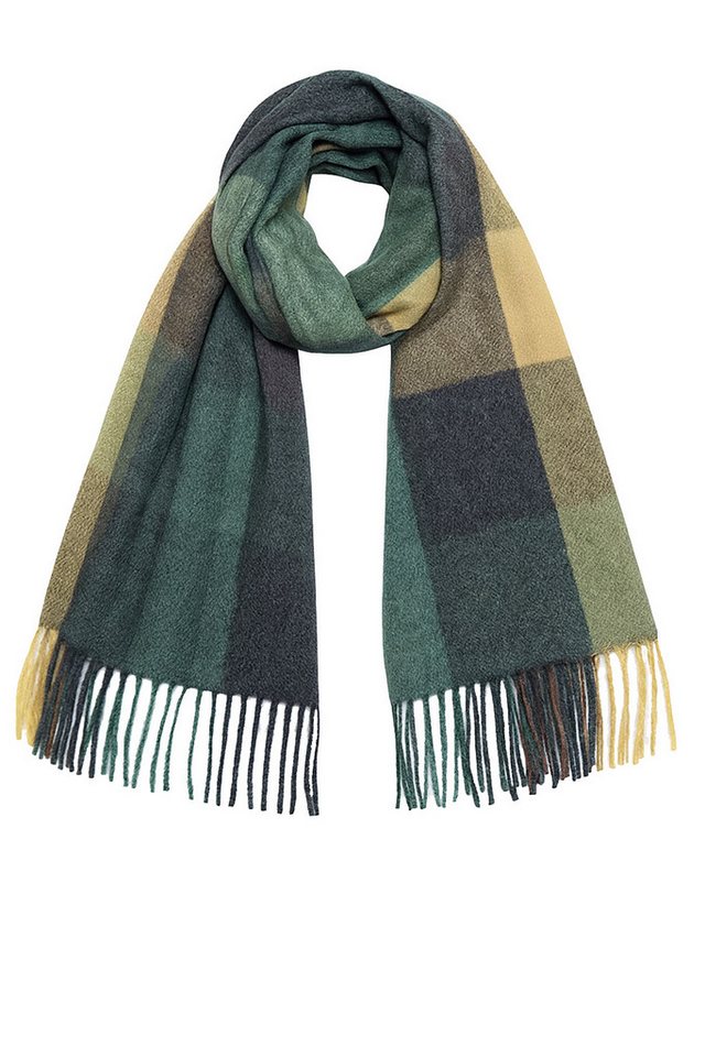 Faera Modeschal Weicher Strick Schal mit Fransen - Stilvoller Winter Halswärmer, (1-St), 9408 in Grün von Faera