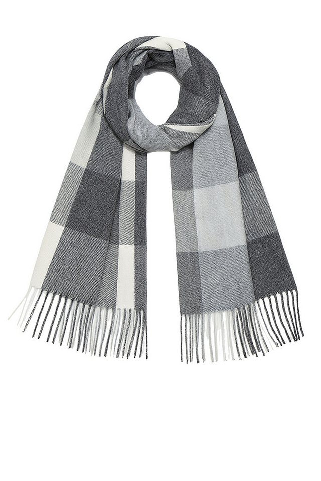 Faera Modeschal Weicher Strick Schal mit Fransen - Stilvoller Winter Halswärmer, (1-St), 9408 in Schwarz von Faera