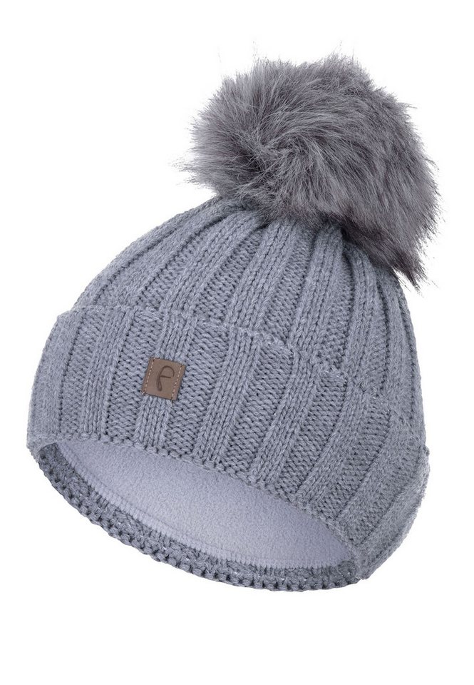 Faera Strickmütze Warme Beanie Strickmütze mit Bommel Thermo Futter (1-St., modisch) Basic Beanie von Faera