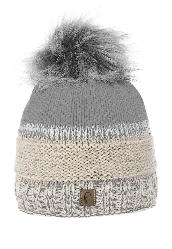 Faera Strickmütze Warme Strickmütze mit Bommel Thermo-Beanie (1-St., modisch) Pailletten Bommel Mütze von Faera