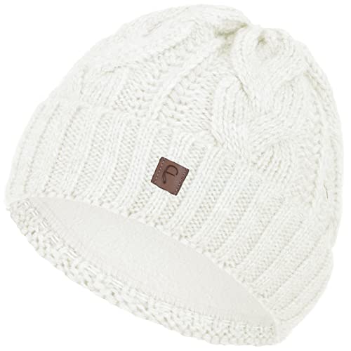 Faera Wintermütze Mütze Damen Beanie Mädchen Zopfmuster Grobstrick Strickmütze Herren Unisex 80, Farbe:Creme von Faera