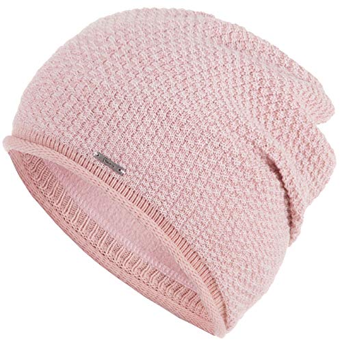 Faera Mütze Damen Wintermütze warm gefüttert Fleece-Futter Winter Frühjahr Mädchen Strickmütze Beanie 54, Farbe:Rosa von Faera